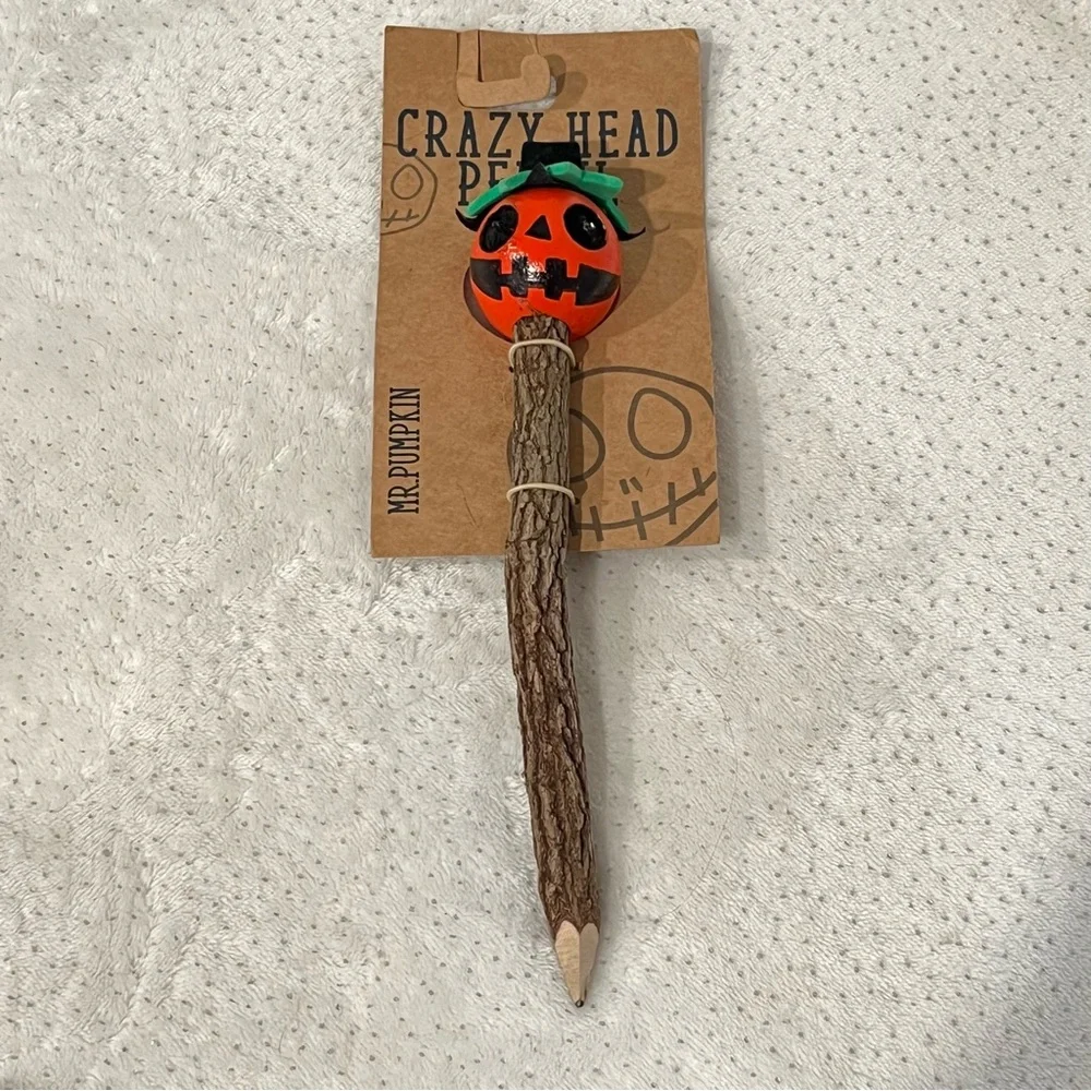 Mr. Pumpkin Crazy Head Pencil - SiamMandalay - Reclaimed Tamarind Wood